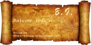 Balczer Irén névjegykártya