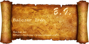 Balczer Irén névjegykártya