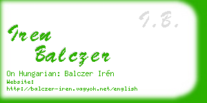 iren balczer business card