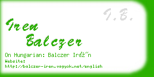 iren balczer business card